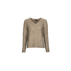 Pieces Pulóverek PCELLEN LS V-NECK KNIT Barna EU S