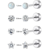  Piercing Szett 316L Cirkónia Kővel - 4 pár