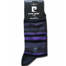 Pierre Cardin Férfi mercerizált öltönyzokni - pamut bokazokni - 41-45 - csíkos - Pierre Cardin