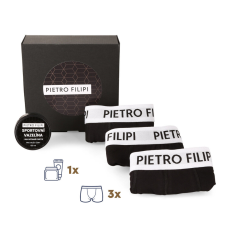 Pietro Filipi Férfi ajándékkészlet 3PACK boxeralsó és vazelin az intim részekre Pietro Filipi (4PAZ1) L