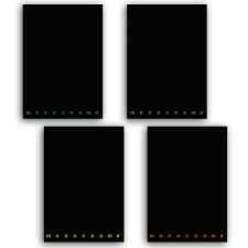 PIGNA Füzet Pigna Black & Fluo A/4 tűzött 42 lapos kockás margós füzet