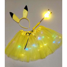 PIKACHU Pokemon kislány jelmez világító, ledes szoknyával jogarral farsangra jelmez