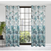  Pilar levél mintás dekor függöny Fehér/türkiz/gránátkék 140x250 cm