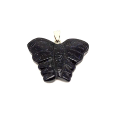  Pillangó medál goldstone kék 4x3cm medál