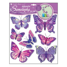  Pillangós 3D falimatrica - 30,5x30,5 cm - lila gyerekszoba dekoráció