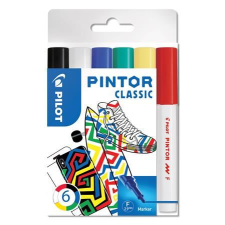 Pilot &quot;Pintor F&quot; dekormarker készlet 6 különböző klasszikus szín (PIN-NORM-S6-F / PDMPTF6) filctoll, marker