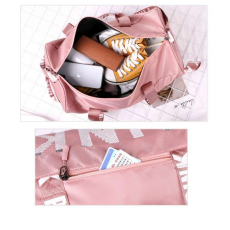  Pink multifunkciós sporttáska flitteres pink felirat, feliratos pánt fekete aa-001714