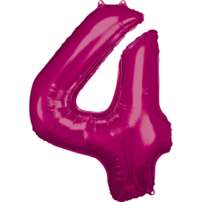 Pink óriás szám fólia lufi 4-es, 88*66 cm party kellék