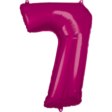  Pink óriás szám fólia lufi 7-es, 88*58 cm party kellék