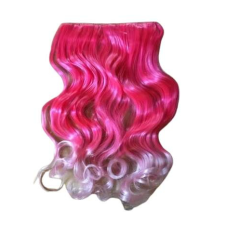 PINK-RÓZSASZÍN Ombrés-Melíros 5 csatos Színes Hullámos Póthaj 60cm,Új póthaj