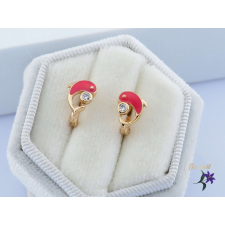  Pinki antiallergén pink tüzzománc kisdelfin gyermek fülbevaló-18K fülbevaló