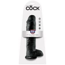 Pipedream 11" Cock with Balls Black műpénisz, dildó