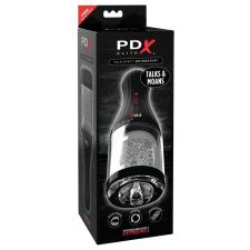 PIPEDREAM EXTREME TOYZ PDX Elite Rotobator - nyögő, forgó műpunci (áttetsző-fekete) művagina