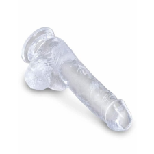 Pipedream King Cock Clear 6" Cock with Balls műpénisz, dildó