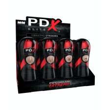 Pipedream - PDX Elite Pipedream Extreme Elite Vibrating Stroker Display - 12 pcs Light/Black maszturbátor