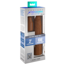 Pipedream X-TENSION Elite 2 - méretre vágható péniszköpeny (barna) péniszköpeny