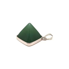Piramis medál fémmel Aventurin 2x2cm medál