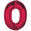  Piros 0-ás Red szám fólia lufi 92 cm