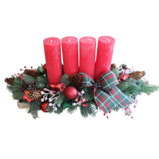  Piros adventi gyertyatartó 70 cm karácsonyi dekoráció