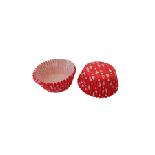 Piros alapon fehér fenyőfa mintás karácsonyi muffin papír 100 db sütés és főzés