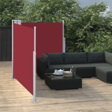 Piros behúzható oldalsó napellenző 100 x 600 cm kerti bútor