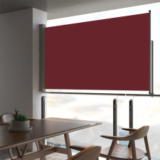 Piros behúzható oldalsó teraszi napellenző 140 x 300 cm kerti dekoráció