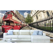 Piros busz Londonban, poszter tapéta 375*250 cm tapéta, díszléc és más dekoráció