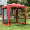  Piros HDPE rendezvénysátor 4 hálós oldalfallal 2 x 2 m