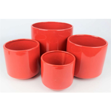 Piros kerek kerámia virágcserép 18cm kerti tárolás
