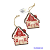  Piros-natúr fa ház szett 9x7cm 2db/csomag - A