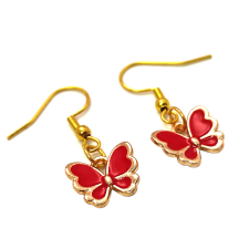  Piros pillangós fülbevaló fülbevaló