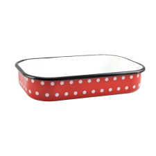  Piros Pöttyös Zománcozott tepsi 38 cm (10382) edény