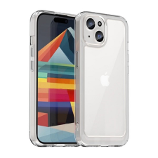 Pixato Apple iPhone 15, Műanyag hátlap védőtok + szilikon keret, közepesen ütésálló, átlátszó hátlap, átlátszó tok és táska