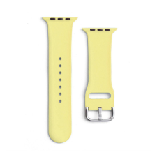 Pixato Apple Watch 1-6, SE, SE (2022) (38 / 40 mm) / Watch 7-8 (41 mm), szilikon pótszíj, állítható, fém csattal, sárga okosóra kellék