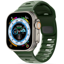 Pixato Apple Watch 4-6, SE, SE (2022) (42 / 44 mm) / Watch 7-9 (45 mm) / Watch Ultra 1-2 (49 mm), szilikon pótszíj, állítható, TP IconBand Line, sötétzöld okosóra kellék