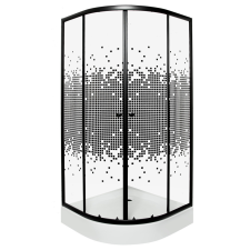  Pixel Black 90 íves zuhanykabin zuhanytálcával kád, zuhanykabin