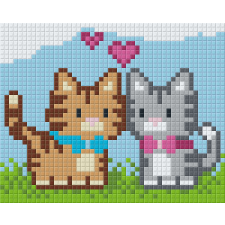 Pixel szett 1 normál alaplappal, színekkel, cicák (801372) kreatív és készségfejlesztő