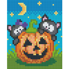 Pixel szett 1 normál alaplappal, színekkel, halloween (801404) kreatív és készségfejlesztő