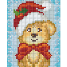 Pixel szett 1 normál alaplappal, színekkel, karácsonyi maci (801421) kreatív és készségfejlesztő