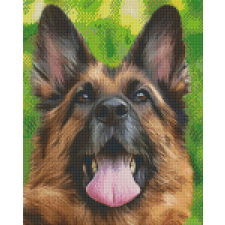  Pixel szett 9 normál alaplappal, színekkel, kutya, németjuhász (809379) kreatív és készségfejlesztő