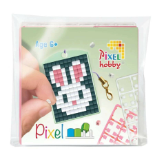 Pixelhobby 23119 Kulcstartó szett (színes kulcstartó alaplap + 3 szín) új Nyuszi kreatív és készségfejlesztő