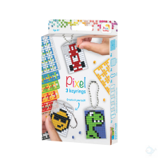 Pixelhobby Pixel Kulcstartó szett - fiús (3 kulcstartó alaplap + 8 szín) kulcstartó
