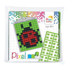 Pixelhobby Pixel Kulcstartó szett (kulcstartó alaplap + 3 szín) - Katica kulcstartó