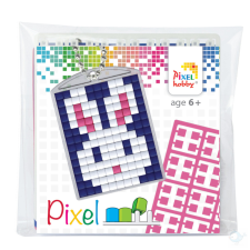 Pixelhobby Pixel Kulcstartó szett (kulcstartó alaplap + 3 szín) - Nyuszi kreatív és készségfejlesztő