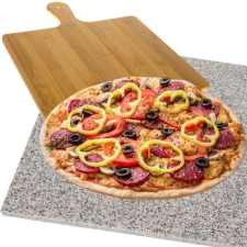 Pizza Stone 36x38 cm-es gránit spatula sütéshez grill deszka készlet edény