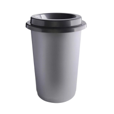 PLAFOR ECO kerek szelektív hulladékgyűjtő szemetes Acél színű 50L szemetes