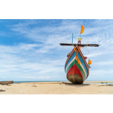  Plaja81 öntapadó és mosható falfestmény hagyományos csónakkal, 400 x 250 cm tapéta, díszléc és más dekoráció