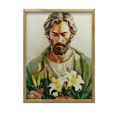  PLAKÁT ARANYKERETES FALRA SZENT JÓZSEF LILES 70x100 CM grafika, keretezett kép