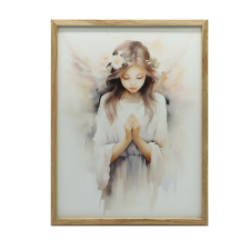 PLAKÁT FALRA ARANY KERETBEN ANGYAL FINOMSÁGBAN 50x70 CM grafika, keretezett kép