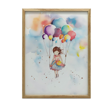 PLAKÁT FALRA ARANY KERETBŐL Léggömb LIGHTNESS 40x50 CM grafika, keretezett kép